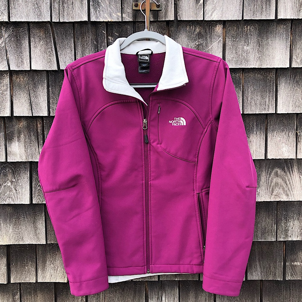 The North Face Magenta Soft Shell Full Zip Up Jacket